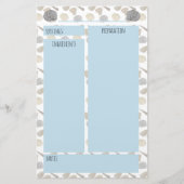 Coastal Sea Shells Recept Multomap Pagina's Briefpapier (Voorkant)