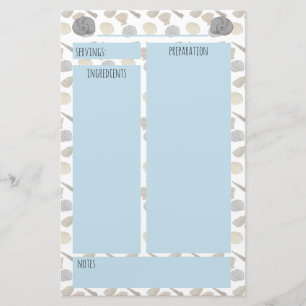 Coastal Sea Shells Recept Multomap Pagina's Briefpapier