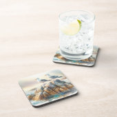 Coastal Seagulls Watercolor Seascape Bier Onderzetter (Rechterzijde)