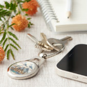 Coastal Seagulls Watercolor Seascape Sleutelhanger (Zijkant)