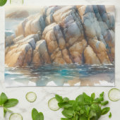 Coastal Seagulls Watercolor Seascape Theedoek (Gevouwen)