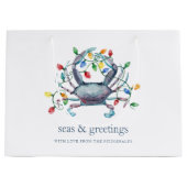 Coastal “Seas & Greetings” Crab Holiday Groot Cadeauzakje (Voorkant)