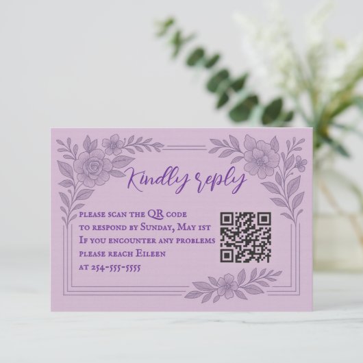 Coastal Seascape QR Code RSVP Card (Staand voorkant)