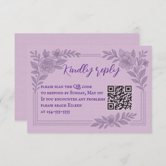 Coastal Seascape QR Code RSVP Card (Voorkant / Achterkant)
