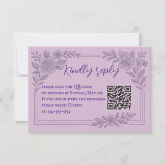 Coastal Seascape QR Code RSVP Card