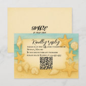 Coastal Seascape QR Code RSVP Card Kaartje (Voorkant / Achterkant)