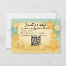 Coastal Seascape QR Code RSVP Card