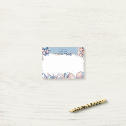 Coastal Seashell Beach  Post-it® Notes (Op bureau)