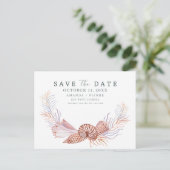 Coastal Seashell Beach Wedding Save the Date Aankondigingskaart (Staand voorkant)