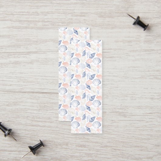 Coastal Seashell Bladwijzer Beachy Leesaccessoire Contactkaartje (Voorkant / Achterkant in situ)