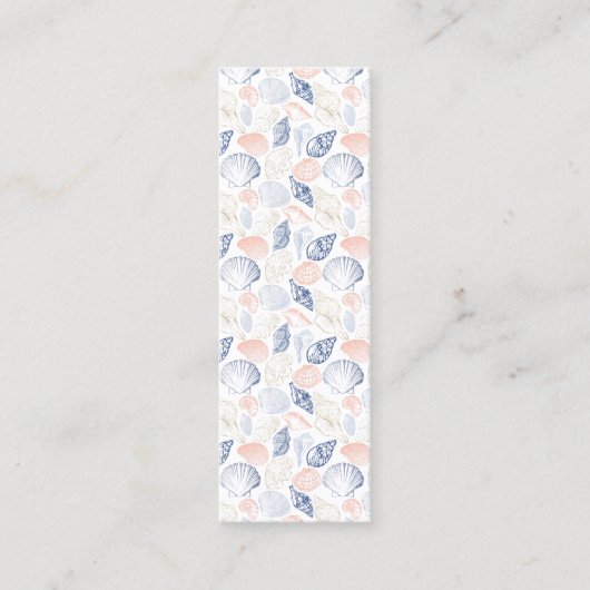 Coastal Seashell Bladwijzer Beachy Leesaccessoire Contactkaartje (Voorkant)