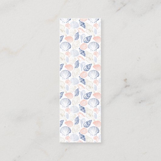 Coastal Seashell Bladwijzer Beachy Leesaccessoire Contactkaartje (Achterkant)