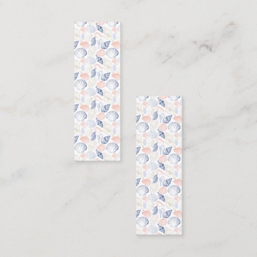 Coastal Seashell Bladwijzer Beachy Leesaccessoire Contactkaartje (Voorkant / Achterkant)