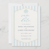 Coastal Seashell Blue Wedding Save the Date Kaart (Voorkant)