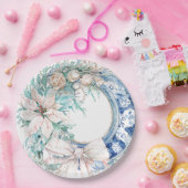 Coastal Seashell boeg kerstkrans Papieren Bordje (Feest)