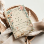 Coastal Seashell Botanical Wedding Save The Date