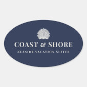 Coastal Seashell Brand Logo Ovale Sticker (Voorkant)