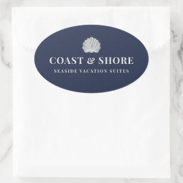 Coastal Seashell Brand Logo Ovale Sticker