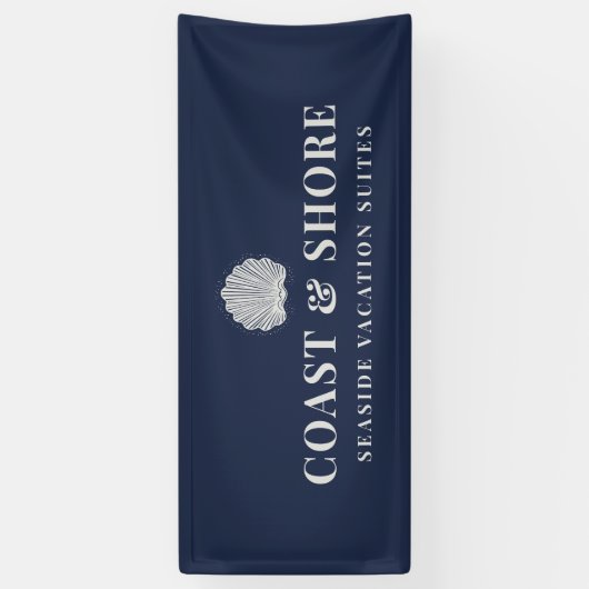 Coastal Seashell Brand Logo Spandoek (Verticaal)