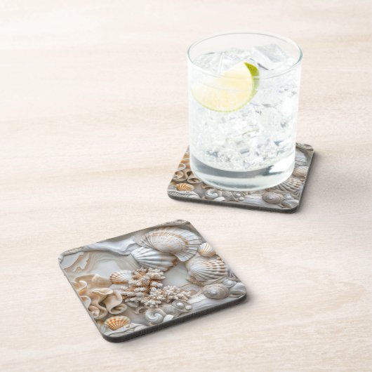 Coastal Seashell Coasters Bier Onderzetter (Rechterzijde)