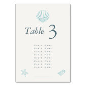 Coastal Seashell Elegant Wedding Kaart (Achterkant)