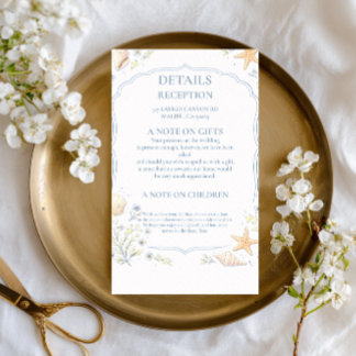 Coastal Seashell Floral Response RSVP Kaartje