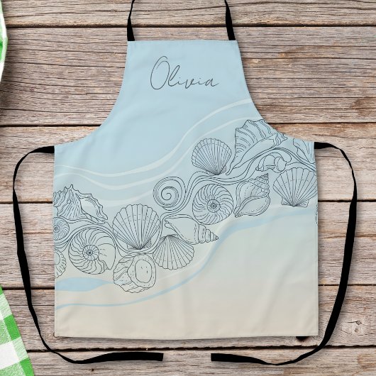 Coastal Seashell Line Art Schort