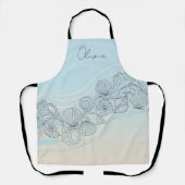 Coastal Seashell Line Art Schort (Voorkant)