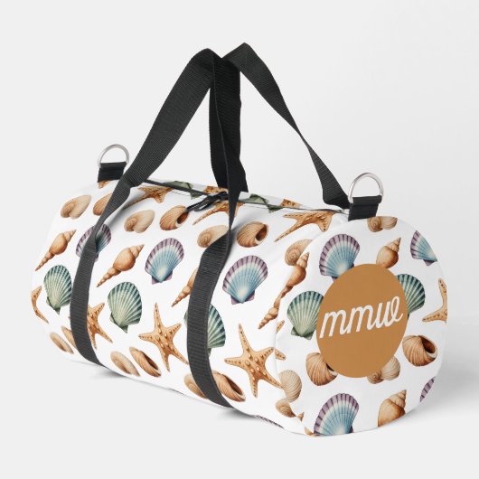 Coastal Seashell Monogram Gym & Travel Bag Plunjezak (Linkerhoek)