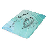 Coastal Seashell Monogram Kitchen Mat (Gekanteld)