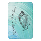 Coastal Seashell Monogram Kitchen Mat (Voorkant Verticaal)