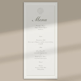 Coastal Seashell Nautical Formal Ecru Wedding Menu