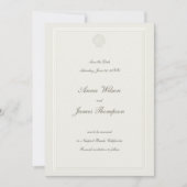 Coastal Seashell Nautical Formal Ecru Wedding Save The Date (Voorkant)