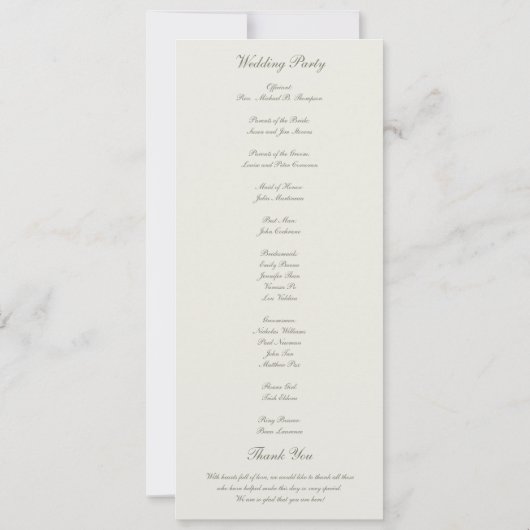 Coastal Seashell Nautical Formal Wedding Program (Achterkant)
