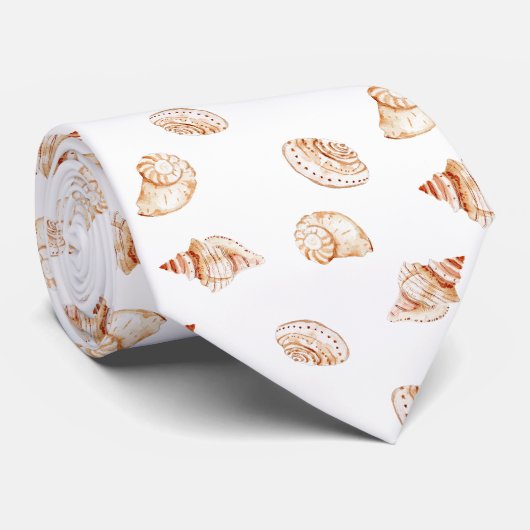 Coastal Seashell Oceanside Beach Nautical Stropdas (Opgerold)