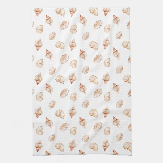 Coastal Seashell Oceanside Beach Nautical Theedoek (Verticaal)