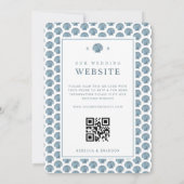 Coastal Seashell Patroon Monogram QR Code Trouwen Kaart (Achterkant)