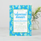 Coastal Seashell repetitie diner uitnodiging (Staand voorkant)