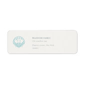 Coastal Seashell Wedding Return Address Etiket (Voorkant)