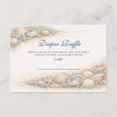Coastal Seashell Wreath Diapper Raffle Informatiekaartje (Voorkant)