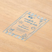 Coastal Seashells and Wedding Bells Bridal Shower Acryl Uitnodigingen (Laagn)