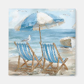 Coastal Seaside Chairs Fridge Magnet | Magnets (Voorkant)