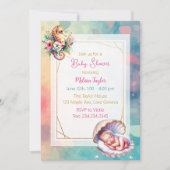 Coastal Seaside Girl's Baby shower Ocean Theme Kaart (Voorkant)