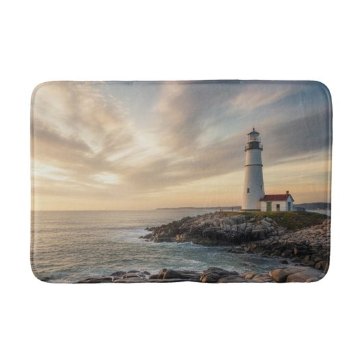Coastal Serenity Lighthouse Bath Mat (Voorkant)