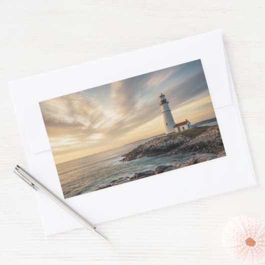 Coastal Serenity Lighthouse Stickers (4-Pack) (Envelop)