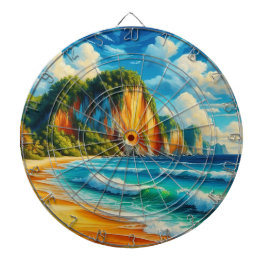 Coastal Serenity: majestueuze kliffen en rustige k Dartbord