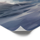 Coastal Serenity: Vuurtoren Waterverf Kunst Poster (Hoek)