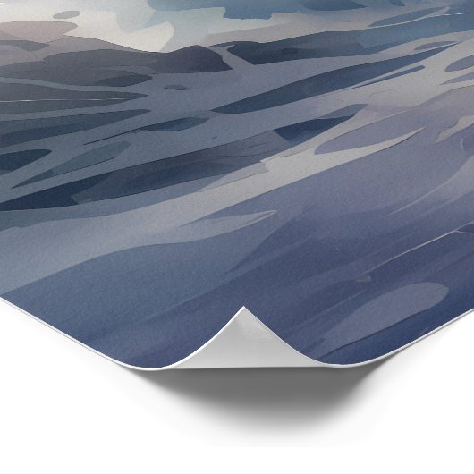 Coastal Serenity: Vuurtoren Waterverf Kunst Poster (Hoek)