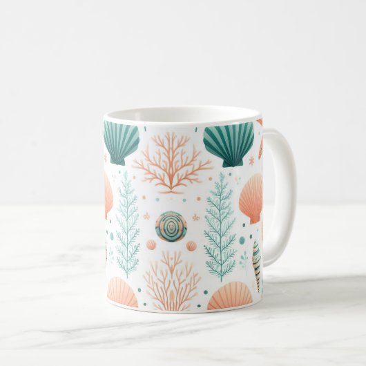 Coastal Shell Art Koffiemok (Voorkant rechts)