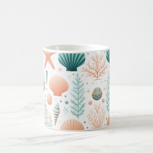 Coastal Shell Art Koffiemok (Center)